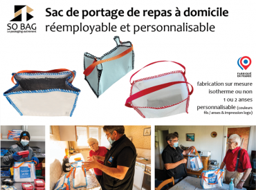 Sac réemployable de portage de repas à domicile